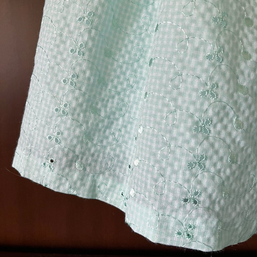 Bonnie Jean mint gingham eyelet dress 6X - Picture 4 of 13